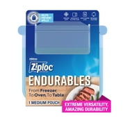Ziploc Endurables Pouch, Medium Reusable Silicone Food Storage Bag, 16 fl oz