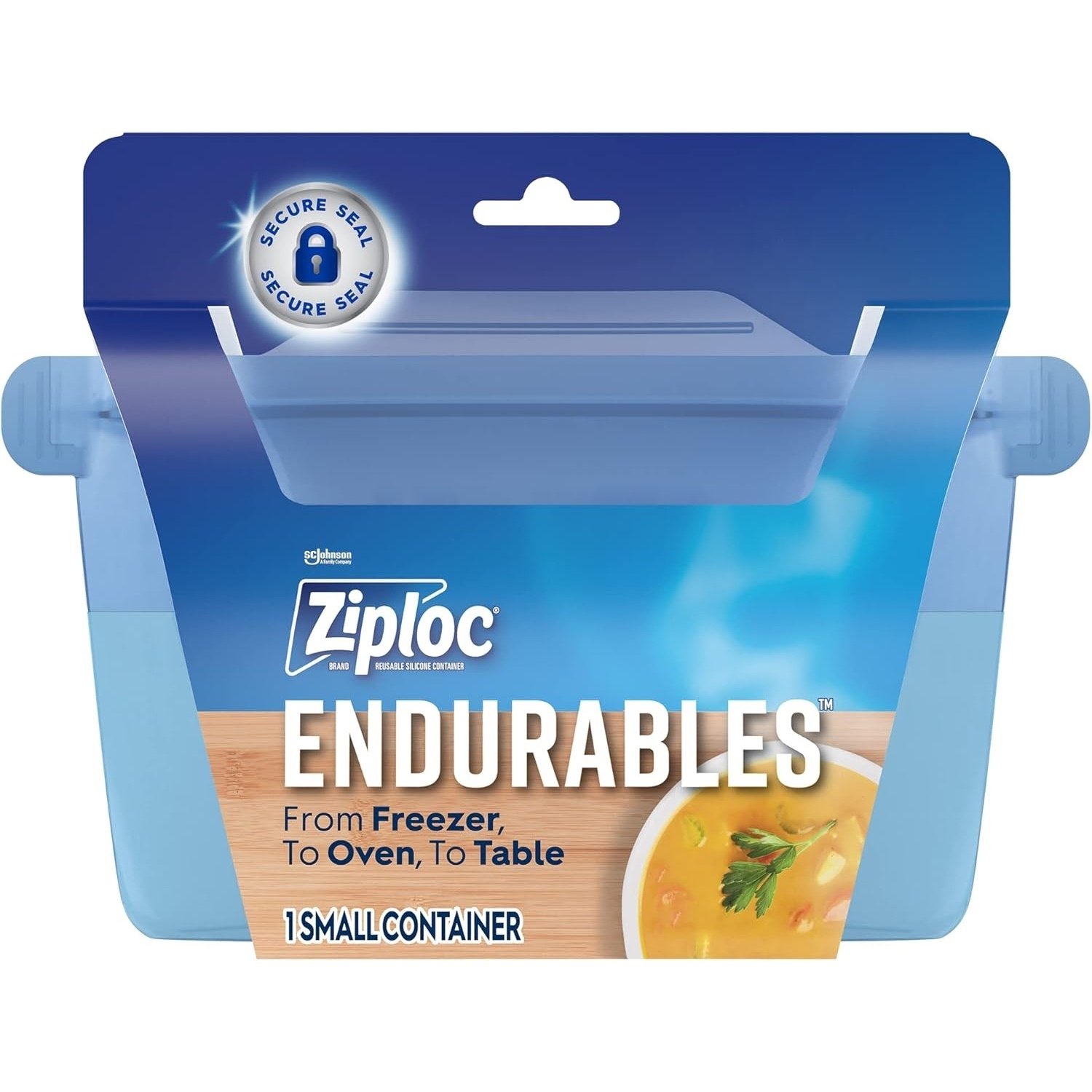 Ziploc Endurables Small Container, 2 Cups, Reusable Silicone Bags and