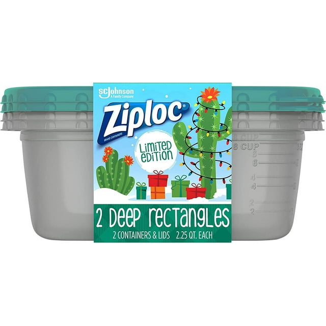 Ziploc 2.12 L Meal Prep Containers with Zip Lock Lids, Reusable