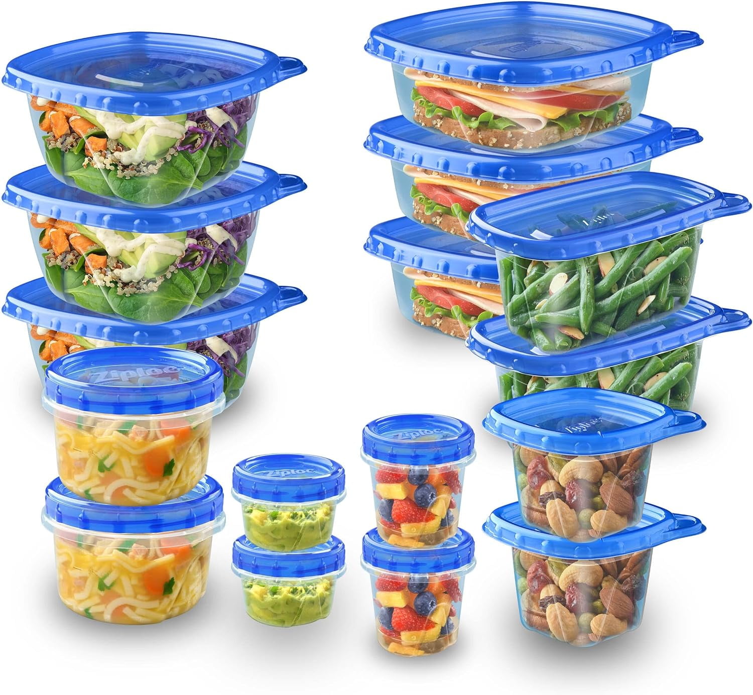 Ziploc Fresh Start 32 Count Food Storage Meal Prep Containers, Reusable