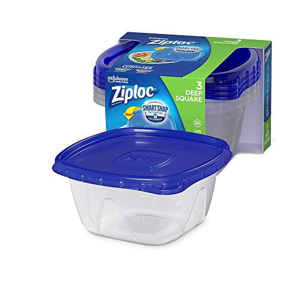 Ziploc 3 Count Food Storage Meal Prep Containers, Reusable, Smart Snap