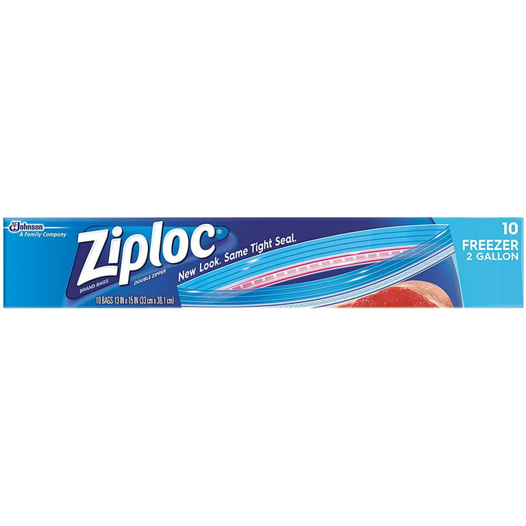 Ziploc Freezer Bag, 2 Gallon Jumbo, 10-Count(Pack of 3)