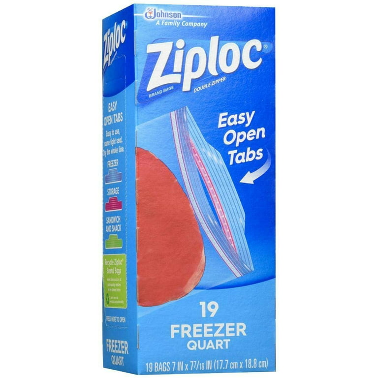 Great Value Freezer Guard Double Zipper Freezer Bags, Quart, 75
