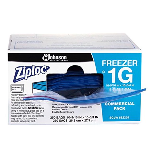 Ziploc Freezer Bags, Gallon, 250 Ct
