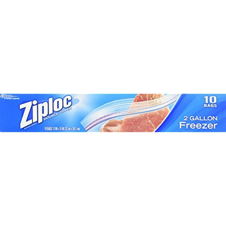 Ziploc Freezer Bags Jumbo, 2 Gallons, 10 Bags