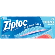 SC Johnson Ziploc Freezer Bags Quart - Zipper Seal - 19 Count, Clear