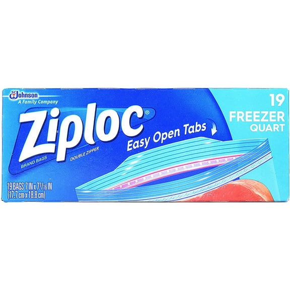 Ziploc Freezer Bags Quart Slider Zipper Heavy Duty - 20 Count Box