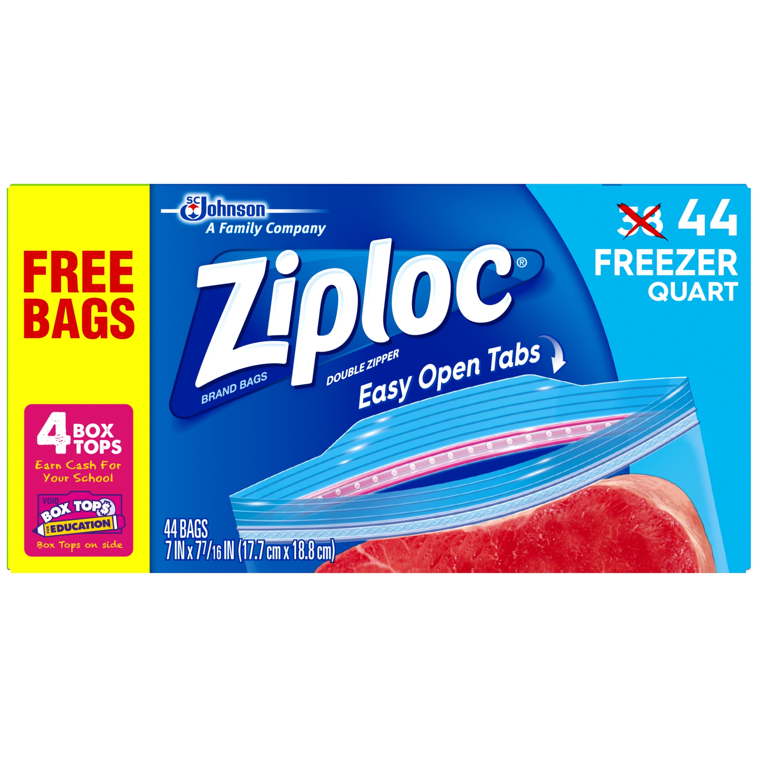 Ziploc Freezer Bags Quart, 44 ct
