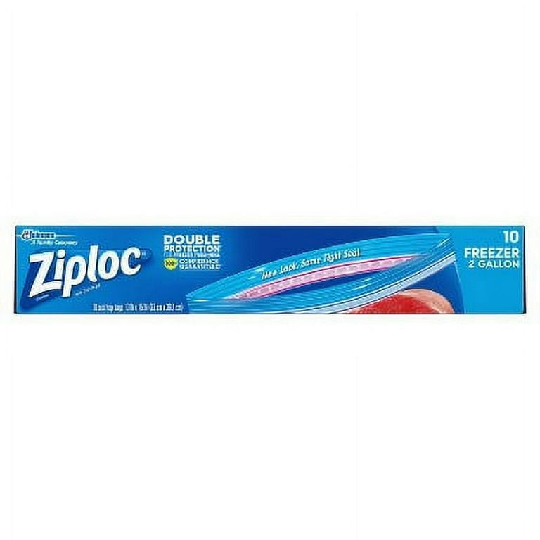 Ziploc® Brand Freezer Bags, Two Gallon, 10 Count 