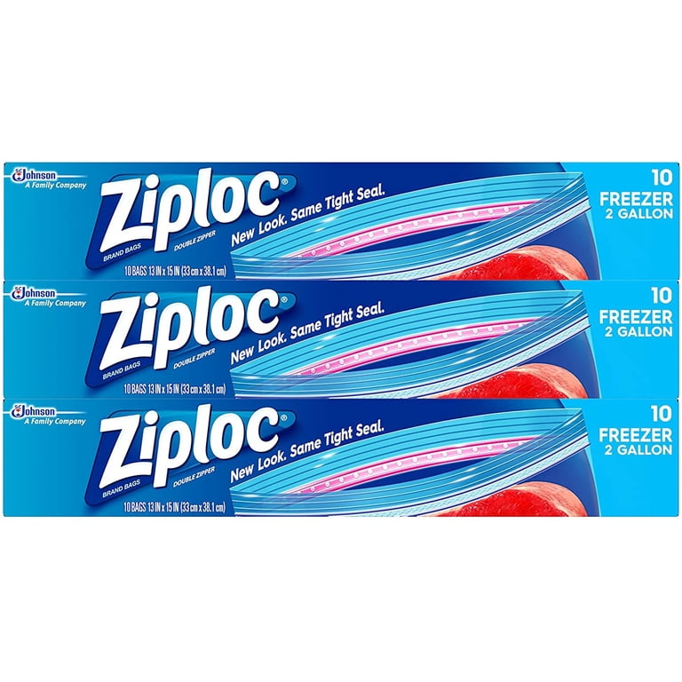 Ziploc, Freezer Bags, 2 gal, Grip 'n Seal, 10pk, 3x10 pack