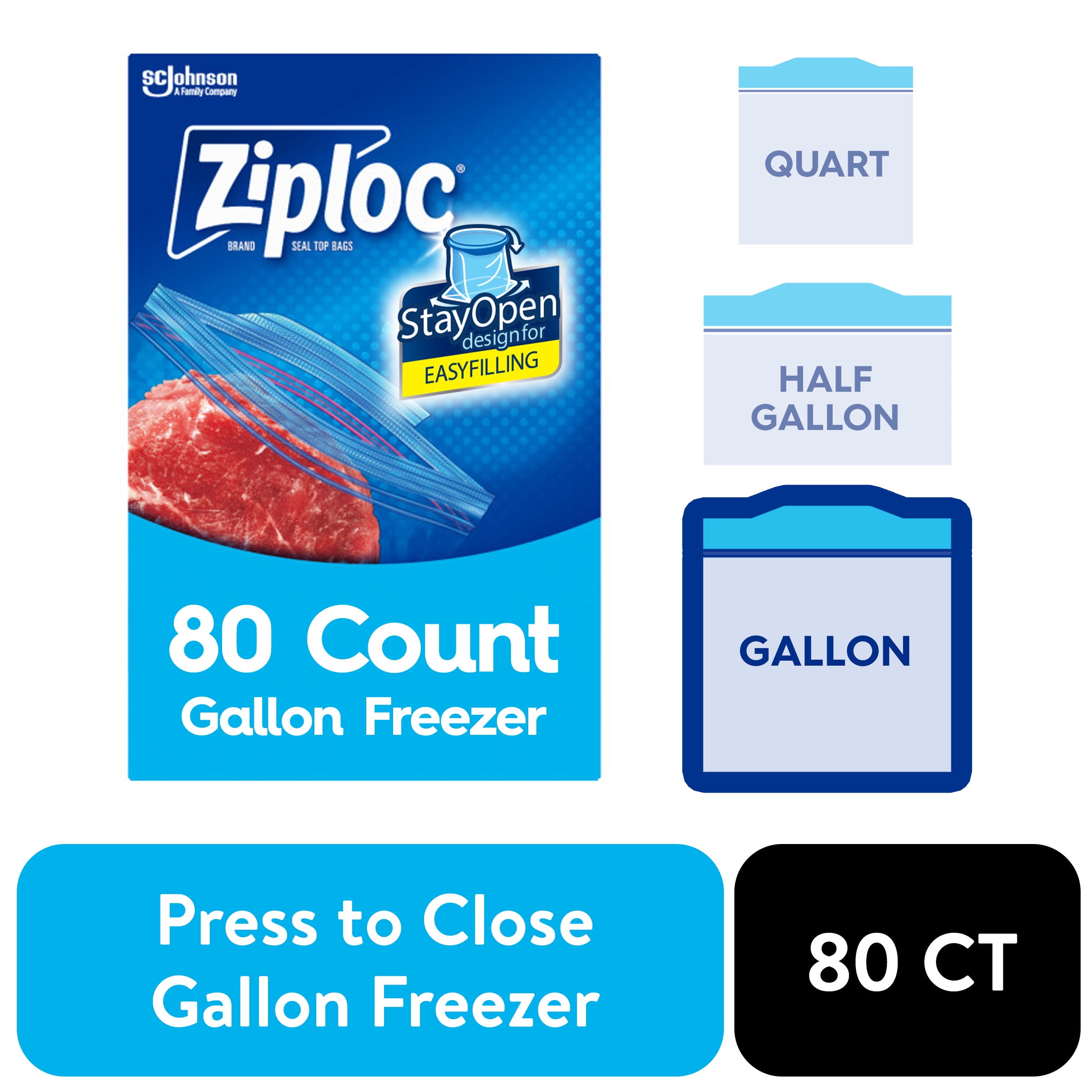 Ziploc Quart Size Sealable Food Storage Plastic Bags Grip n Seal Technology 75 Count Walmart