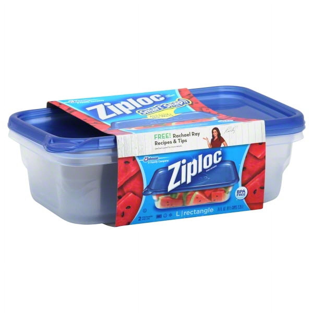 Ziploc Rectangle Containers With Smart Snap Technology - 2ct/48oz : Target
