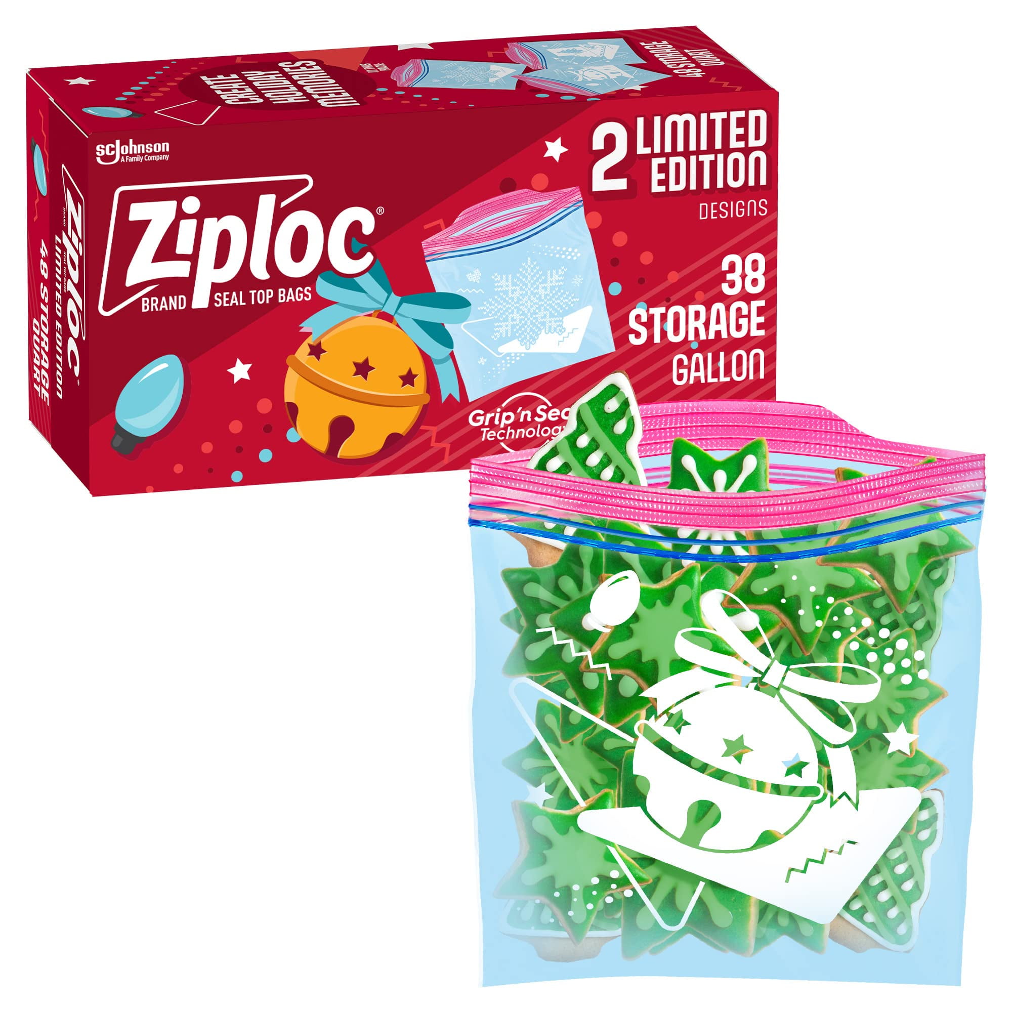 Ziploc Gallon Food Storage Bags, Grip ,N Seal Technology For Easier