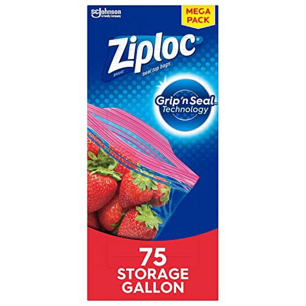 Ziploc Heavy Duty Gallon Food Storage Bags with Zipper Lock, Grip 'n