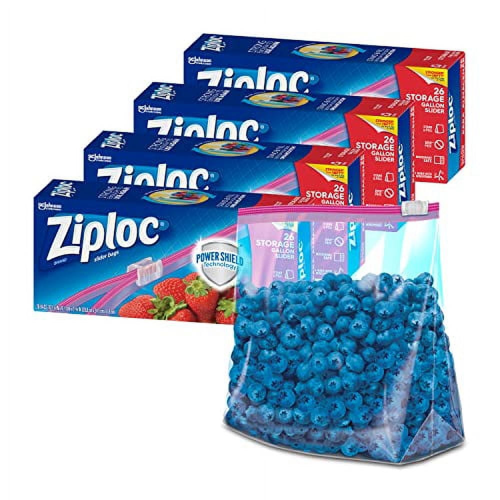 Ziploc Quart Food Storage Slider Bags Power Shield Technology for More Durability 40 Count Pack of 4 (160 Total Bags)