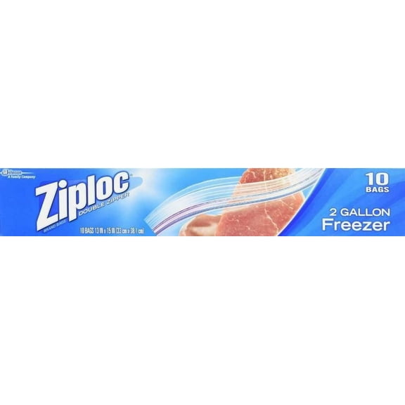 SC Johnson Ziploc Jumbo Freezer Bags - 2 Gallon, Clear - Pack of 9