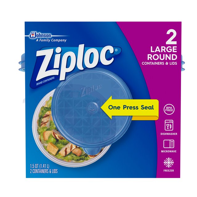Ziploc Large Bpa Free Container Bowl, 2 Ct