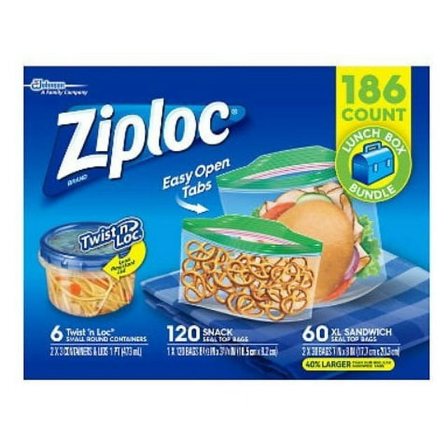 Ziploc Lunch Box Bundle Variety 186 Count
