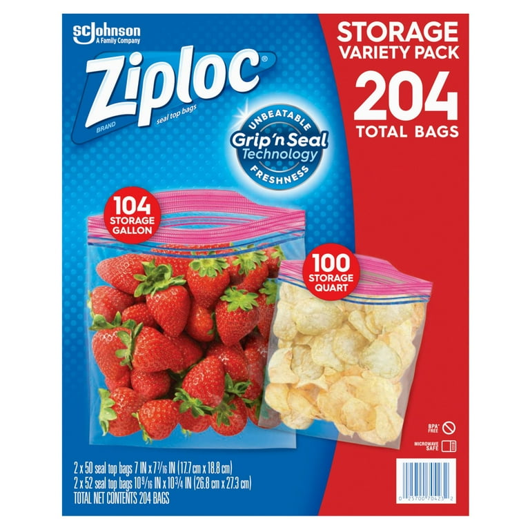 Ziploc Mixed Storage Variety Pack, Easy Open Tabs, Griptex