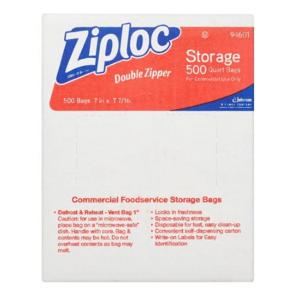 Ziploc Double Zipper Storage Bags, Quart