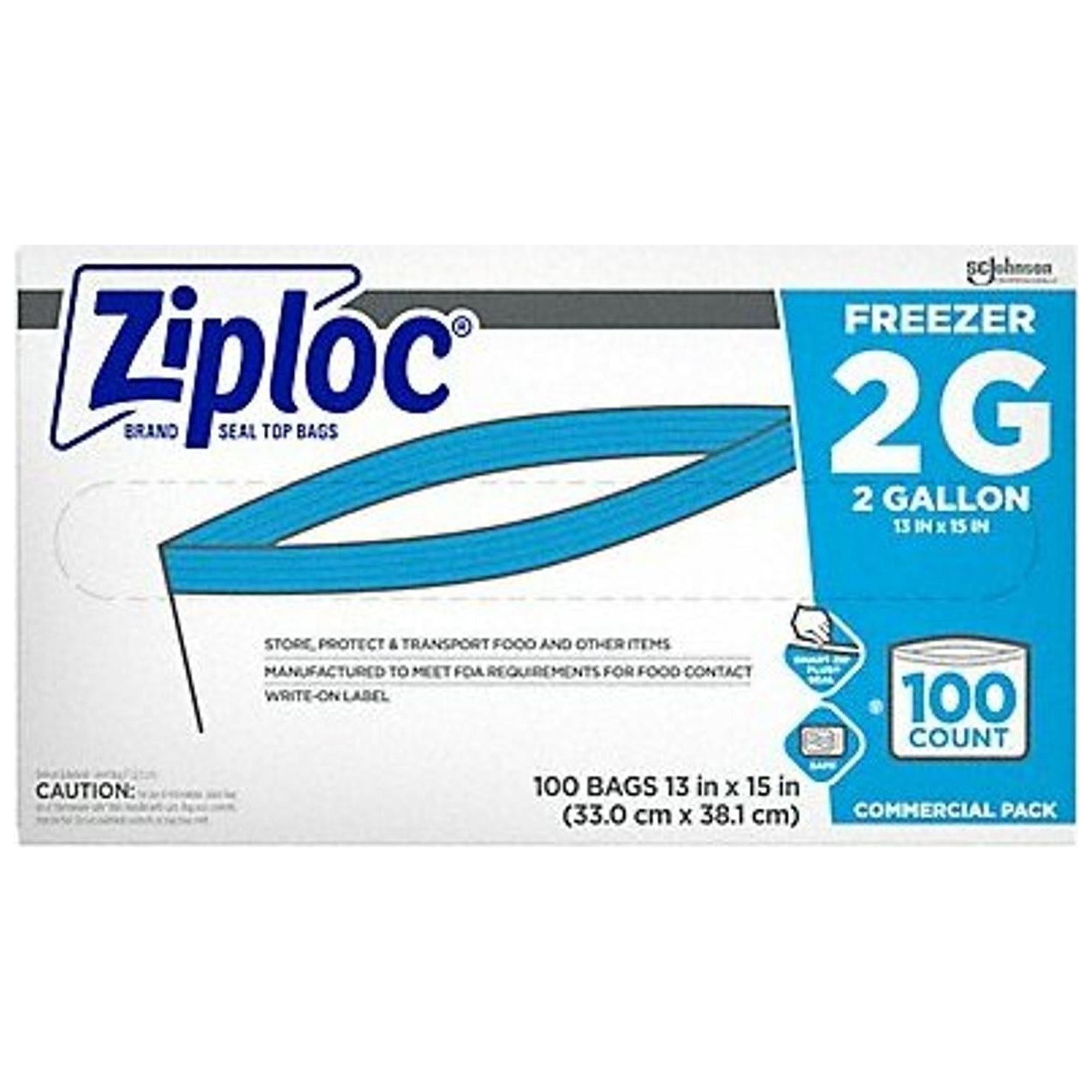Ziploc® 02313 Slider Freezer Bags with Smart Zip® Seal, Gallon