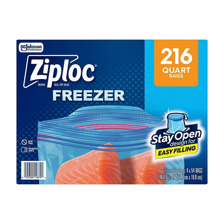 Ziploc Quart Freezer Bags, 216 ct. - Walmart.com