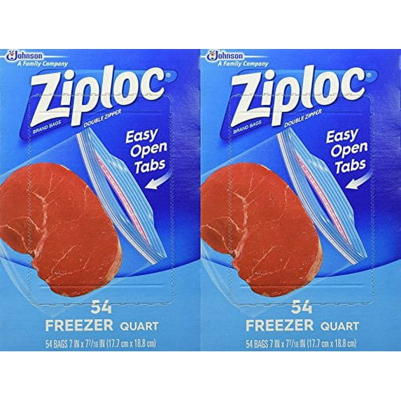 Ziploc Quart Freezer Bags - 54-Count (Pack Of 2)