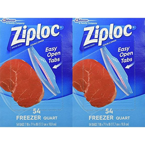 Ziploc Quart Freezer Bags - 54-Count (Pack Of 2)