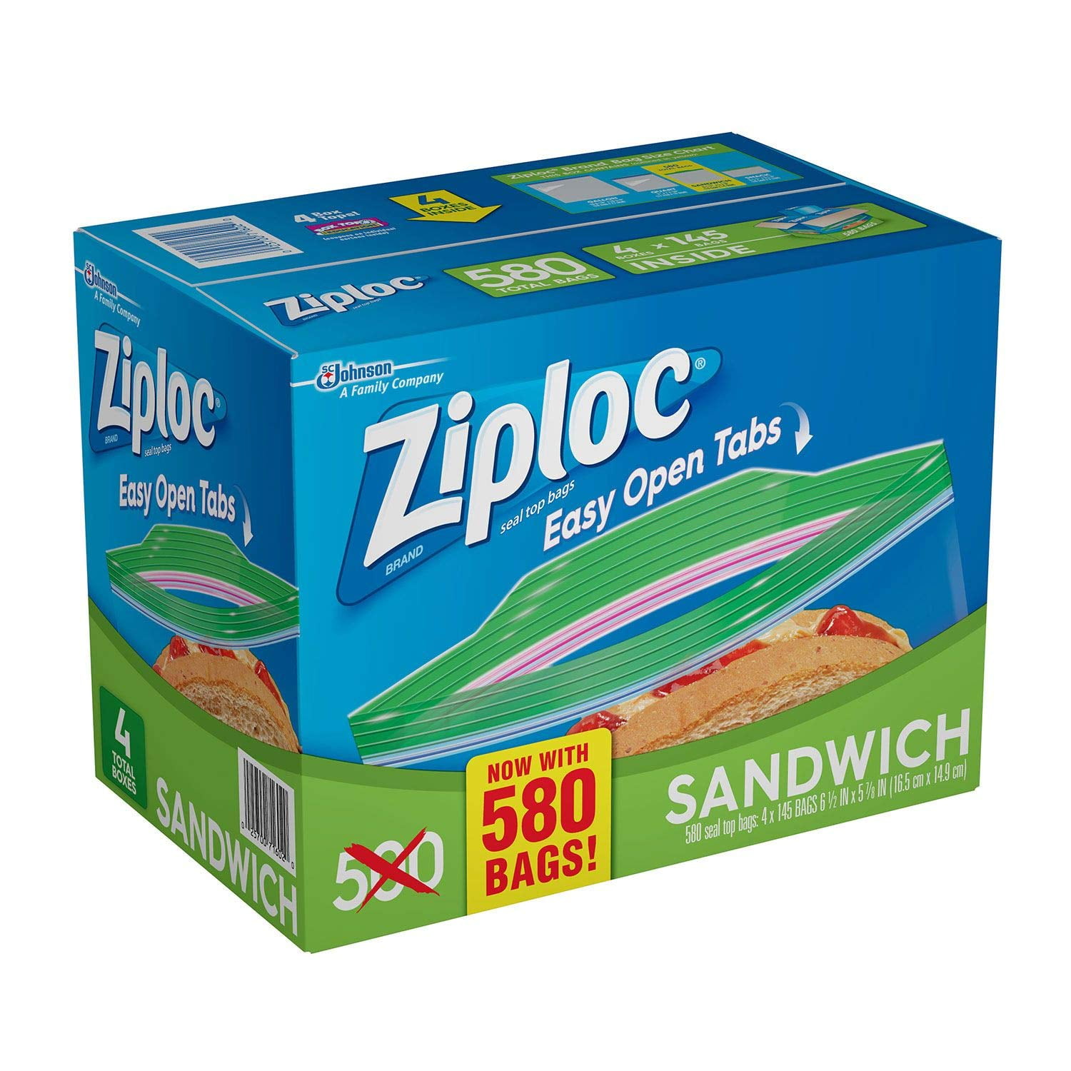 Ziploc Sandwich Bag 4-Pack (145 Count)