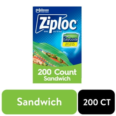 Ziploc Sandwich Bag, Grip 'n Seal Technology, 200 Count