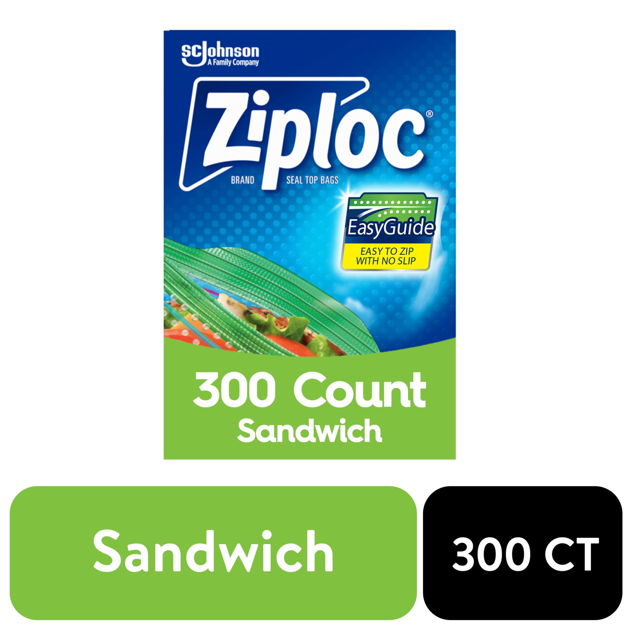 Ziploc BPA-Free Plastic Sandwich Bags with Zipper, Easy