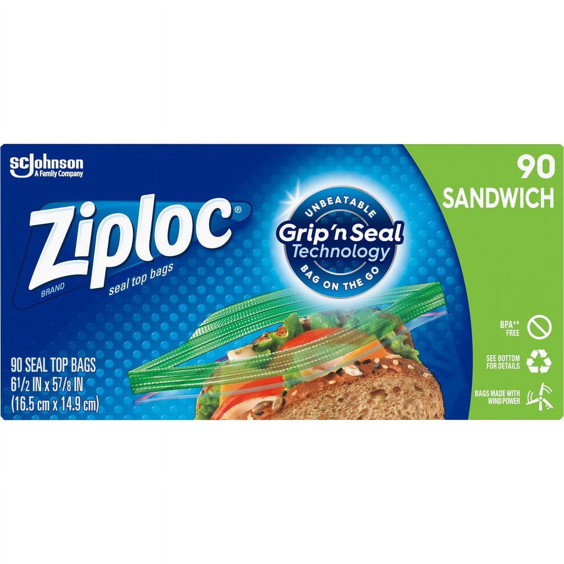 Ziploc® Sandwich Bags - 5.88 Width x 6.50 Length - Clear - Plastic