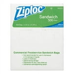 Ziploc 682255 Resealable Sandwich Bags, 1.2mil, 6 1/2 x 6, Clear, Box of 500