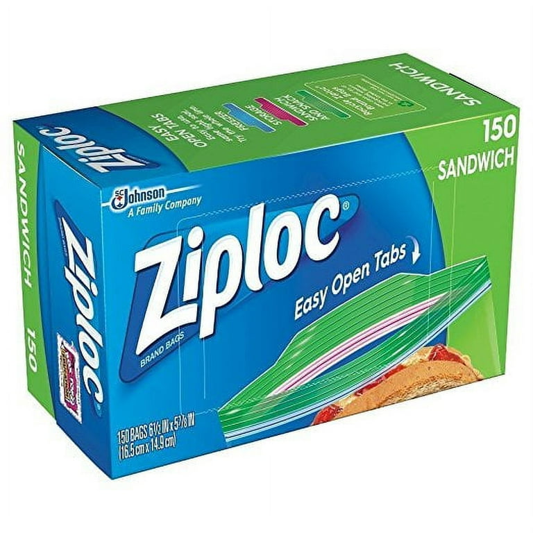 Ziploc 71135 Sandwich Bags, Pack of 150, 6.5 x 5.875-Inch (16.5 cm x 14.9  cm)