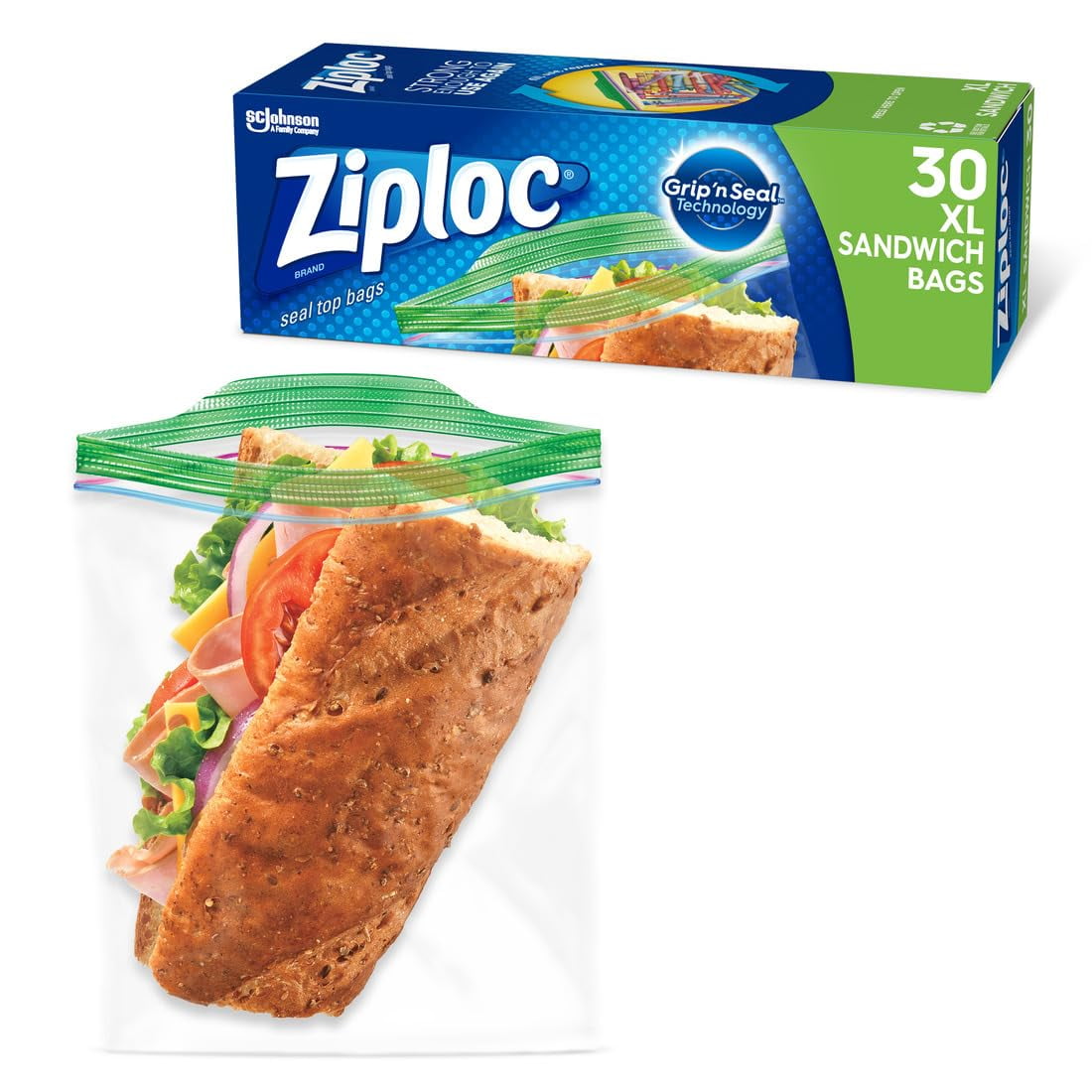 Ziploc Sandwich Bags,XLarge 30 Ct