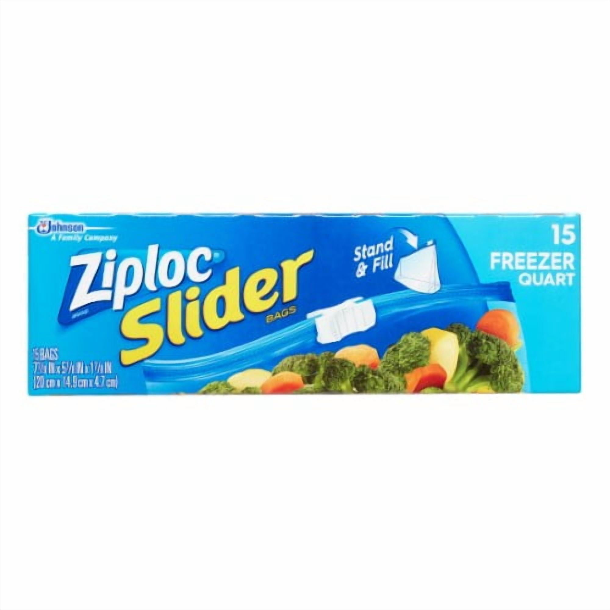 Ziploc Slider Freezer Bags Quart (Pack of 48) - Walmart.com