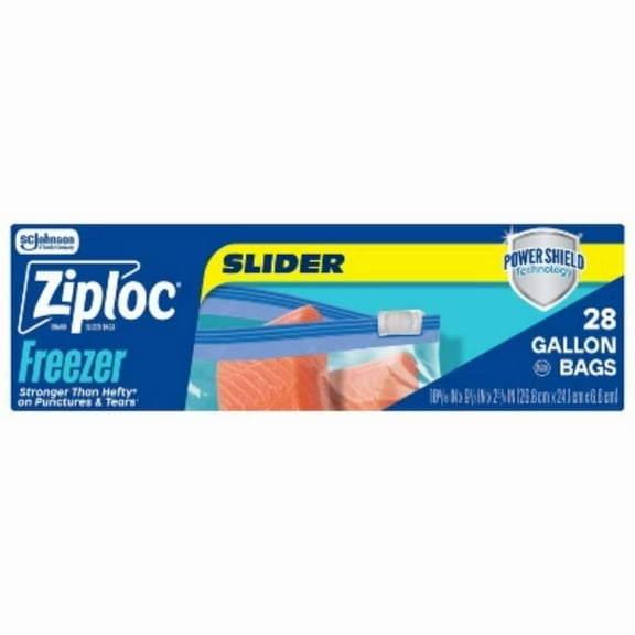 Ziploc Slider Freezer Gallon Bags with Power Shield Technology - 28ct