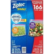 Ziploc Slider Storage Bag, Variety Pack, 166-count