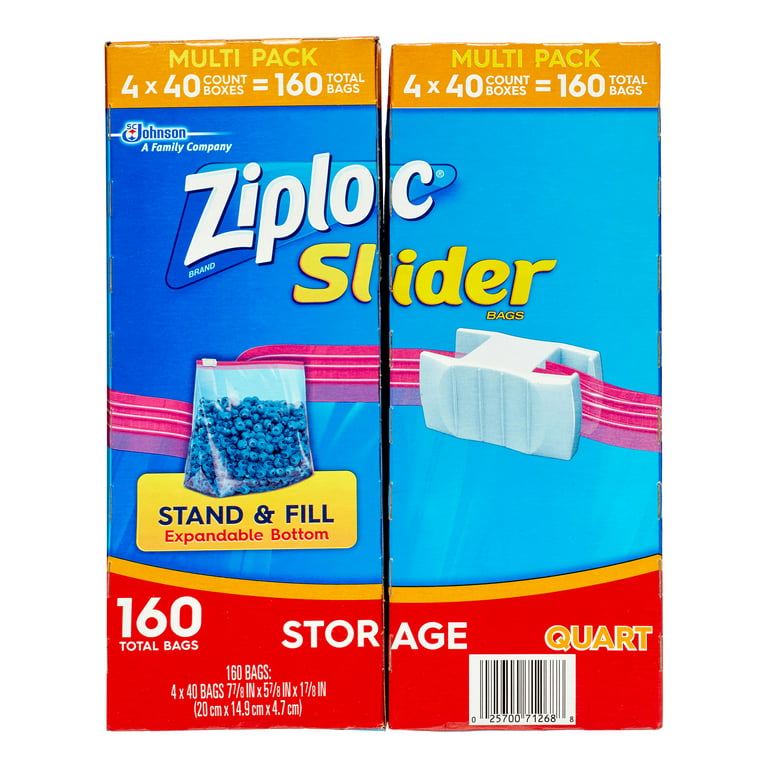 Ziplock Slider Storage Bags, Gallon