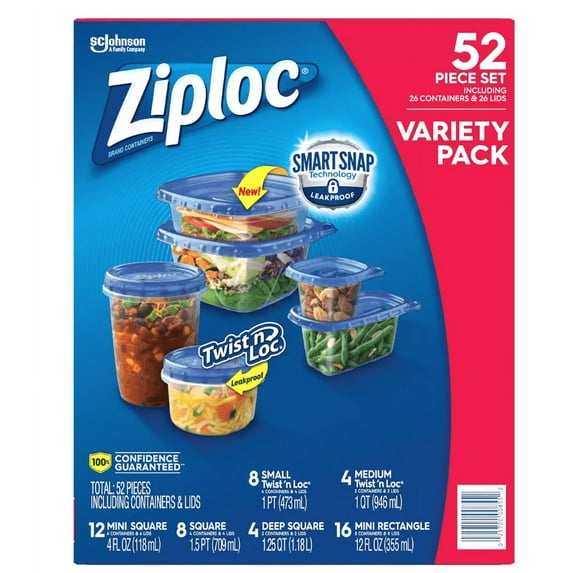 Ziploc Smart Snap Food Storage Containers, 52 pc.