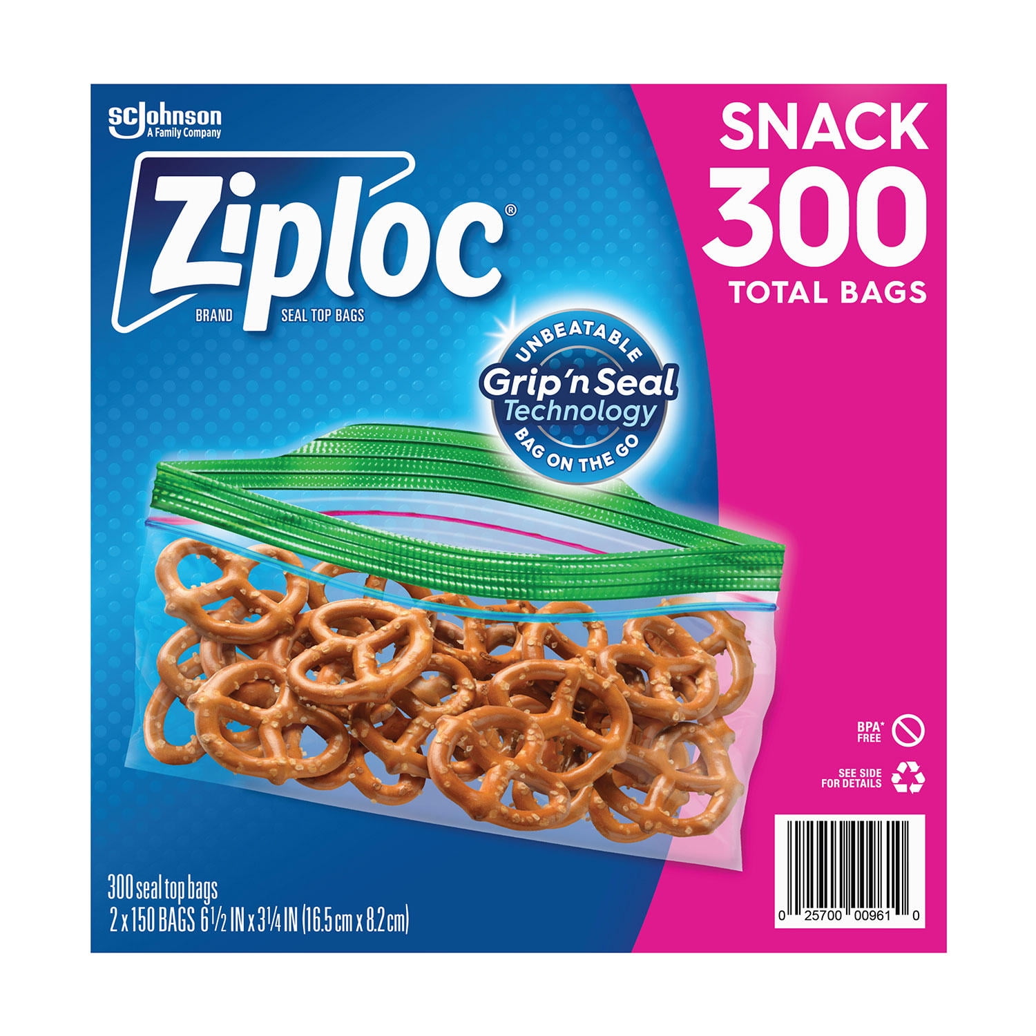 Ziploc Snack Bags (150 ct./pk., 2 pk.)