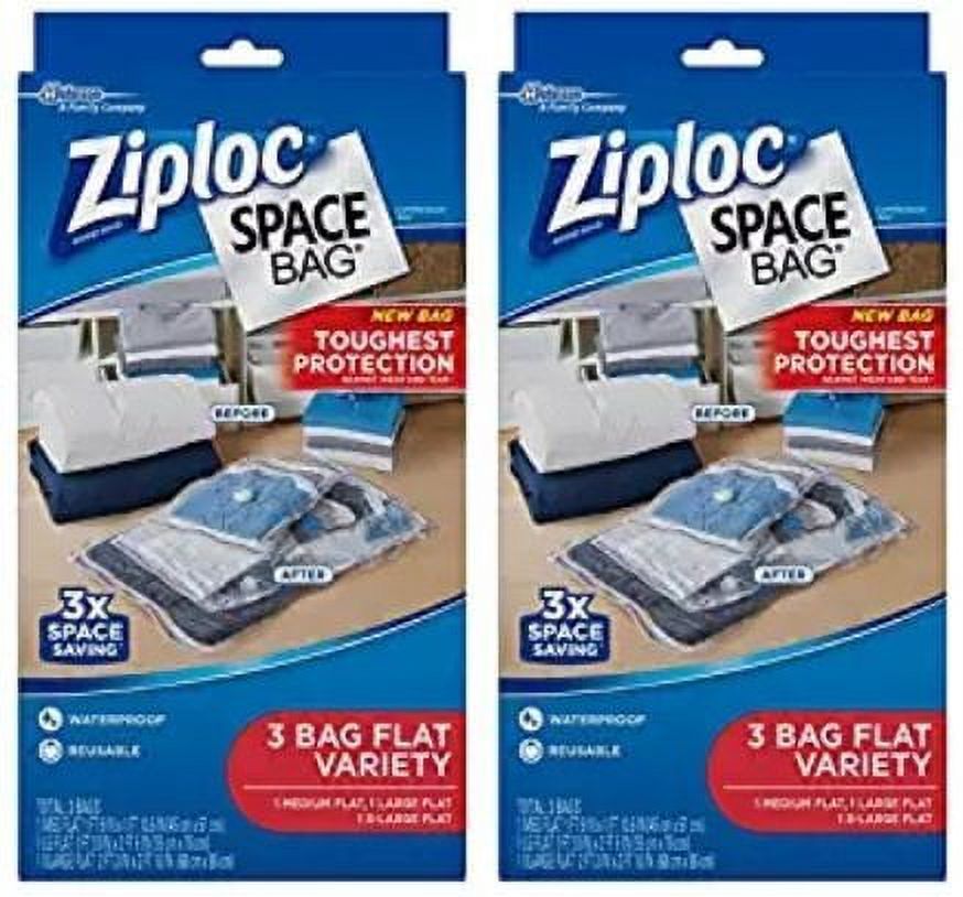 Ziploc Space Bag 3ct Combo Pack 2 Medium Flat, 2 Large Flat, 2 XL Flat