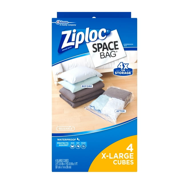 Ziploc Space Bag Cube Combo, Xl, 4Count