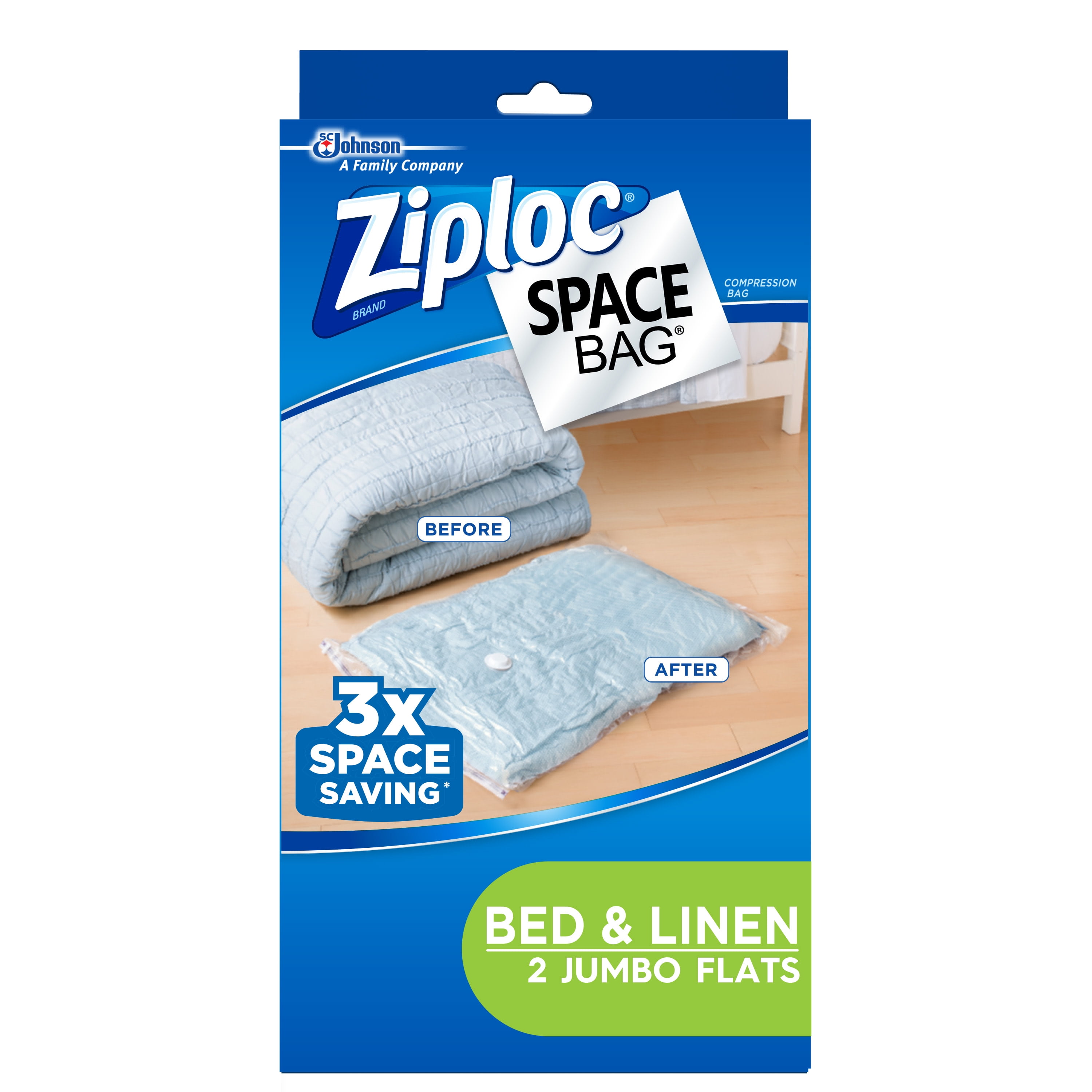 Ziploc Space Bag 5 Count 4l Flat Bags 1 Underbed Tote for sale