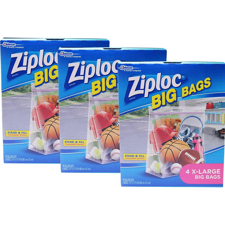 1 pack Ziploc 65644 Extra Large Heavy Duty 24 x 20 Storage Big Bags (4  Bags) 