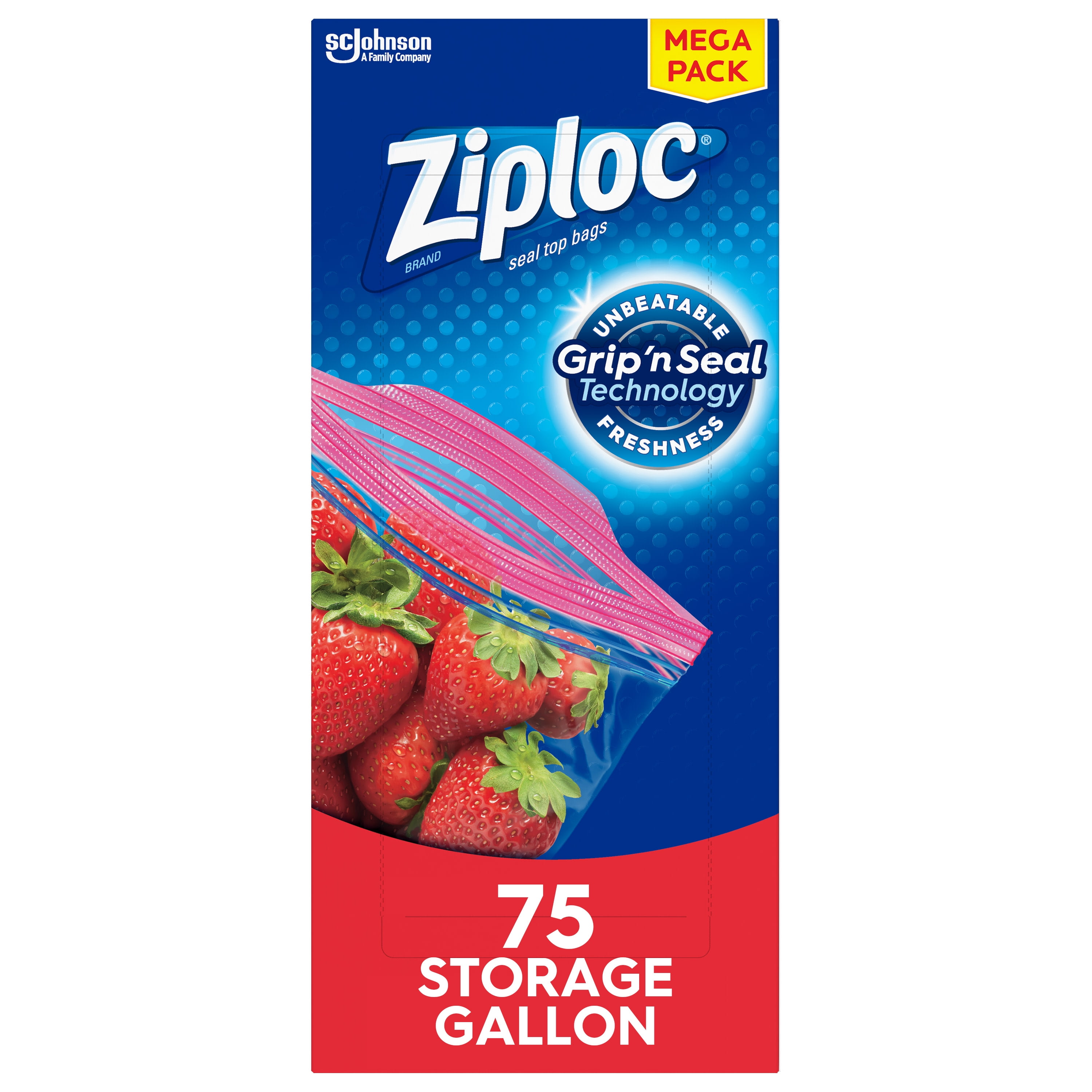 Ziploc 1 Gallon Family Pack Storage Bags, 42 Count