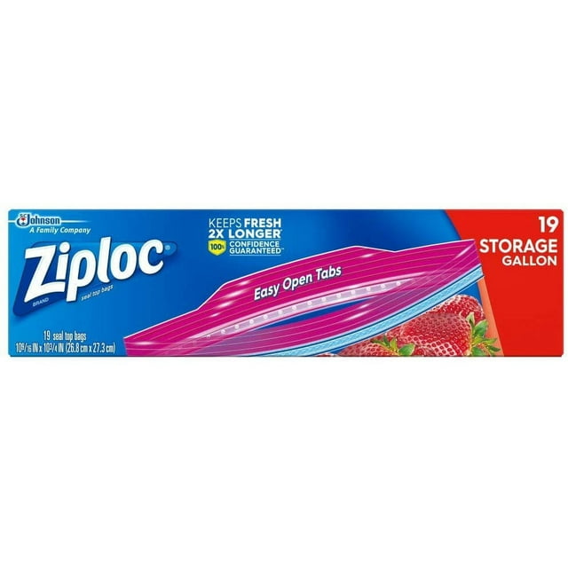 Ziploc Sealable Storage Bags, Gallon Size, 19 Count
