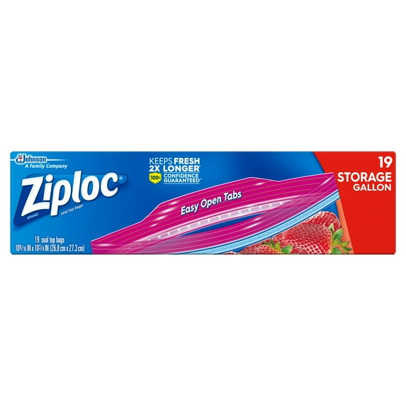 Ziploc® Storage Bags, Gallon, 19 Count