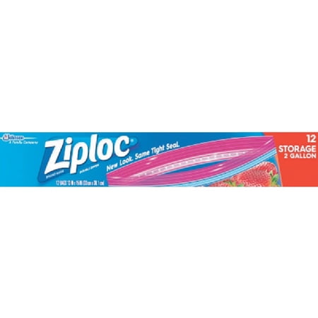 Ziploc Storage Bags Jumbo - Food Storage, Slide Zipper - 12 Count Box Set