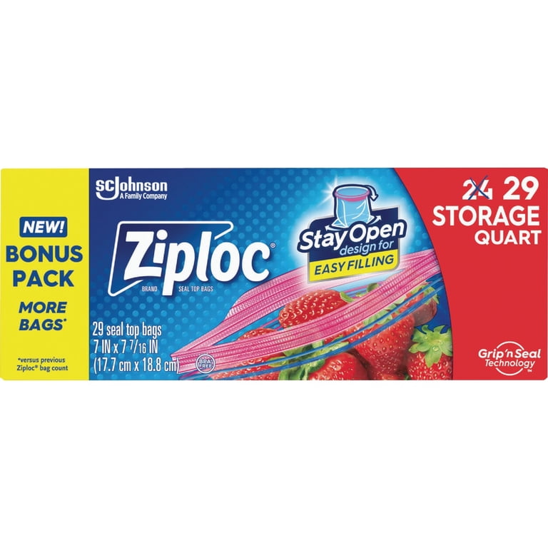 f-mall クビレニスタ L-LLサイズ Ziploc Storage Bags Quart Freezer - Slider Zipper - 24 Count